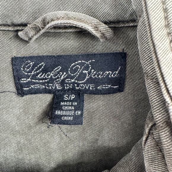 Lucky Brand Military Button Down jacket Womens Small Green Stretch - Picture 7 of 12